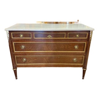 French Louis XVI Commode With Marble Top For Sale