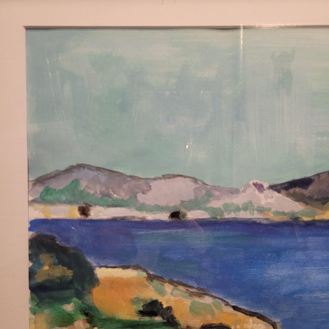 After Paul Cézanne, The Bay of Marseille, View from L'estaque, 1920s, Gouache on Paper, Framed For Sale - Image 9 of 18