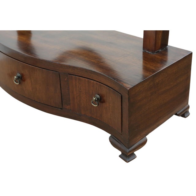 Antique Serpentine Shield-Shaped Mahogany Dressing Table Mirror, 19th Century For Sale - Image 5 of 10