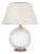 Julie Neill by Visual Comfort Signature Talia Small 13" Cordless Accent Lamp in Clear Glass with Linen Shade For Sale
