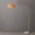 Mid-Century Modern 1960s 92" Nova of California Adjustable Floor Lamp - Mid Century Modern, White Marble Base, Weathered Brass, Burlap Linen Shade For Sale - Image 3 of 4