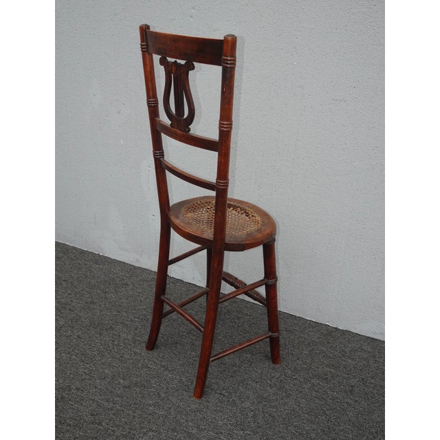 1930s Antique Barstool Cane Childs High Chair ~ French Farm House Chic For Sale - Image 5 of 12