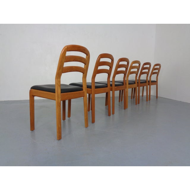 Black Danish Teak and Leather Chairs from Dyrlund, Denmark, 1970s, Set of 6 For Sale - Image 8 of 18