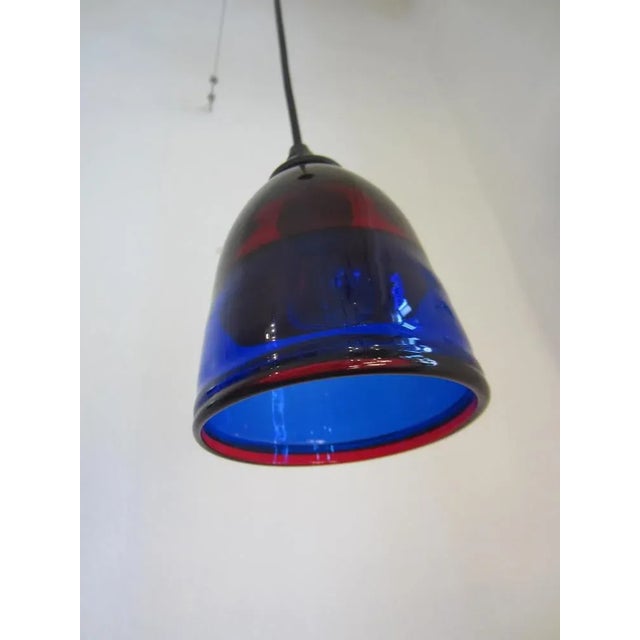 Small Murano Glass Hanging Lamp in Blue Red, 1990s For Sale - Image 4 of 8