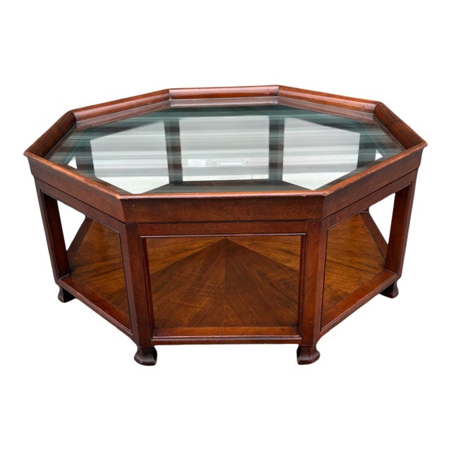 Mid 20th Century Baker Furniture Attributed Octagonal Coffee Table For Sale