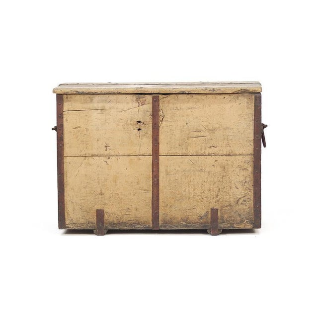 Contemporary Antique Rustic Farmhouse Transport Chest For Sale - Image 3 of 13