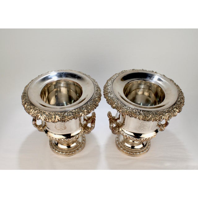 Antique Georgian Sheffield Plate Wine / Champagne Coolers, T & J Creswick, Pair For Sale In Philadelphia - Image 6 of 12