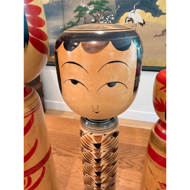 1960s 1960s Large Signed Japanese Kokeshi Dolls – Set of 3 For Sale - Image 5 of 11