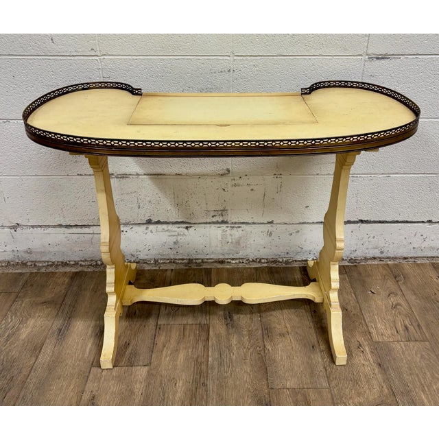 Vintage French Louis XV Style Kidney Shaped Writing Desk Center Table Vanity For Sale - Image 9 of 12