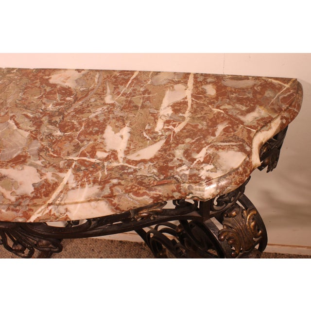 19th Century Louis XV Style Wrought Iron Console For Sale - Image 12 of 14