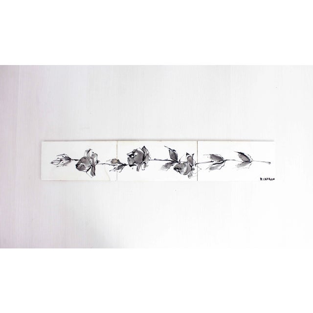 Black Ceramic Tile Triptych by Roger Capron, Set of 3 For Sale - Image 8 of 11