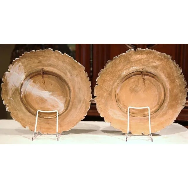 19th Century French Hand Painted Barbotine Chargers - A Pair For Sale - Image 11 of 11