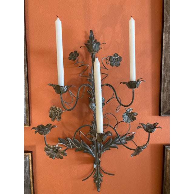 Rustic European Vintage Italian French Wire Sconces - A Pair For Sale - Image 3 of 10