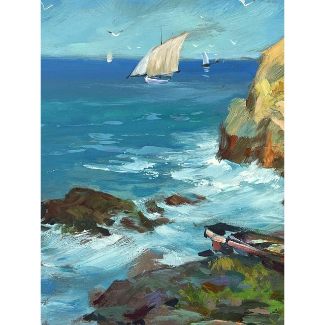 2020s Oil Painting Beautiful Sea With Ships Yuriy Suprunchuk For Sale - Image 5 of 11