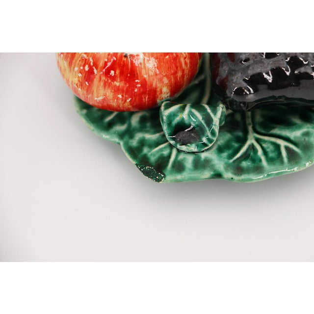 Trompe l'Oeil Vine Leaf With Fruits, Portuguese, 1900s For Sale - Image 13 of 16