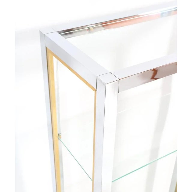 Hollywood Regency Italian Etagere in Chrome and Brass by Renato Zevi, 1970s For Sale - Image 12 of 13