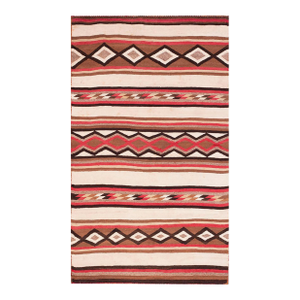 1920s Multicolor Geometric Tribal Antique American Navajo Rug 3'6" X 5'9" Flatweave Wool Carpet
