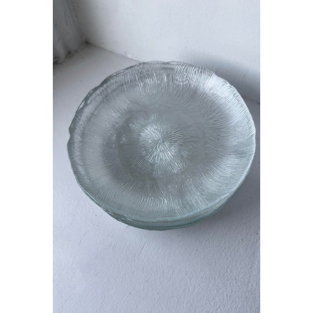 Glass Vintage 1980s Arcoroc Fleur Dessert/Salad Glass Plates, Set of 8 For Sale - Image 7 of 11