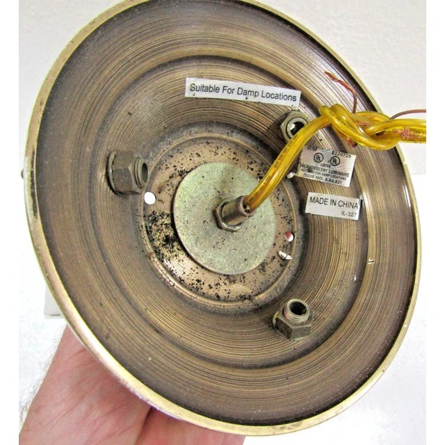 Elegant Lenox Quoizel Scalloped Shell Inspired Brass Accent Pendant Chandelier For Sale - Image 18 of 18