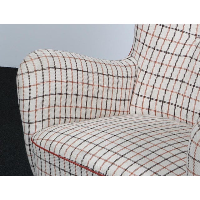 1940s Danish Cabinetmaker Lounge Chair in Wool, 1940s For Sale - Image 5 of 8