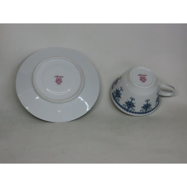 Noritake Nippon Toki Kaisha Japan Bone China Tea Cup and Saucer Set 4666b For Sale - Image 10 of 14