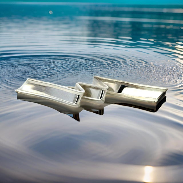 Late 20th Century Tiffany & Co Estate Wave Brooch Sterling Silver For Sale In New York - Image 6 of 13