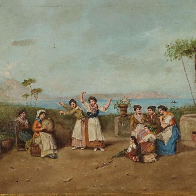 Neapolitan School, The Neapolitan Tarantella, 19th Century, Oil on Canvas, Framed For Sale - Image 3 of 12