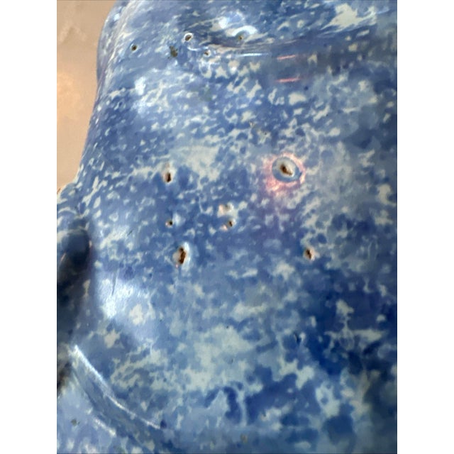 Ceramic Porquier Beau Quimper French Faience Basket With Bachelor Button Flowers For Sale - Image 7 of 8