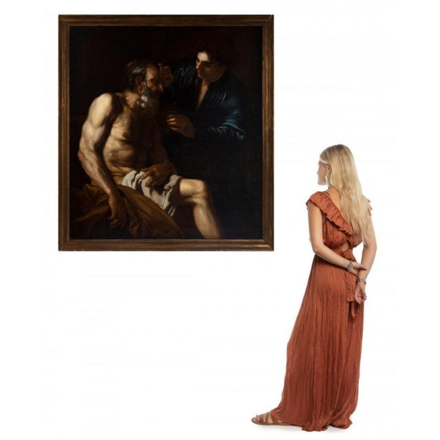 Italian school; second third of the 17th century. "the healing of tobias". Oil on canvas. Relined. Very good condition...