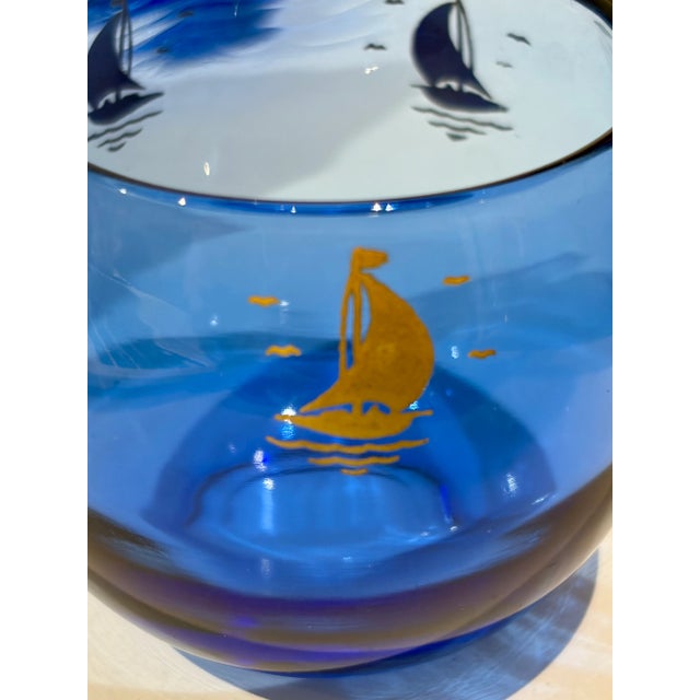 Vintage Hazel-Atlas Royal Cobalt Blue Sailboat Roly Poly Cocktail Glasses – Set of 18 Make your next gathering...