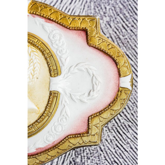 White Stunning Hand Painted German Porcelain Antique Victorian Neoclassical Design Jewelry Dresser Box For Sale - Image 8 of 15