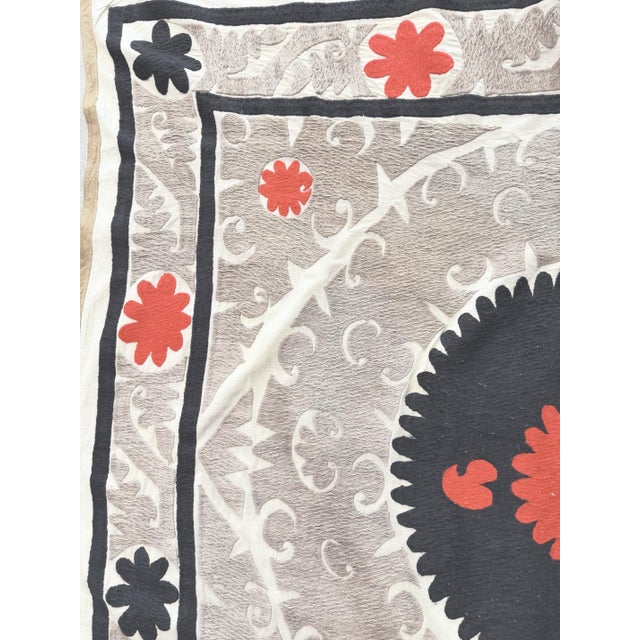 Brown Suzani Tablecloth, 4'4'' X 4'8'' For Sale In New York - Image 6 of 8