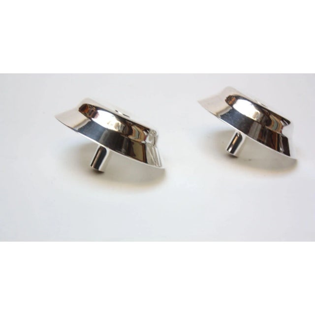 Metal Jens Quistgaard for Dansk Silver-Plated Candle Holders - A Pair For Sale - Image 7 of 11