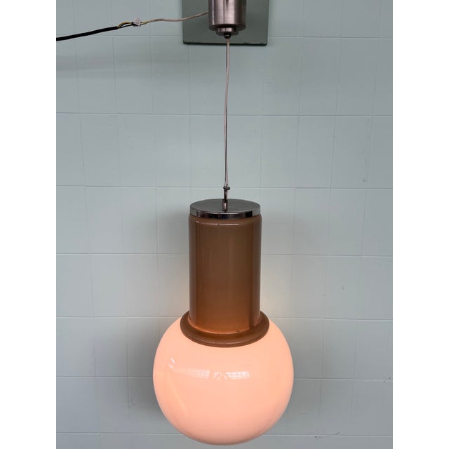 Mid-Century Modern Italian Space Age Glass Pendant Lamp, 1970s For Sale - Image 3 of 14