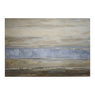 Between Sky and Shore, Abstract Landscape, Miinimalism, French Artist, Framed by Sophie Dumont For Sale