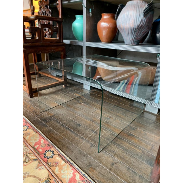 Glass 20th Century Italian Glass Waterfall Coffee Table in the Style of Angelo Cortesi For Sale - Image 7 of 10