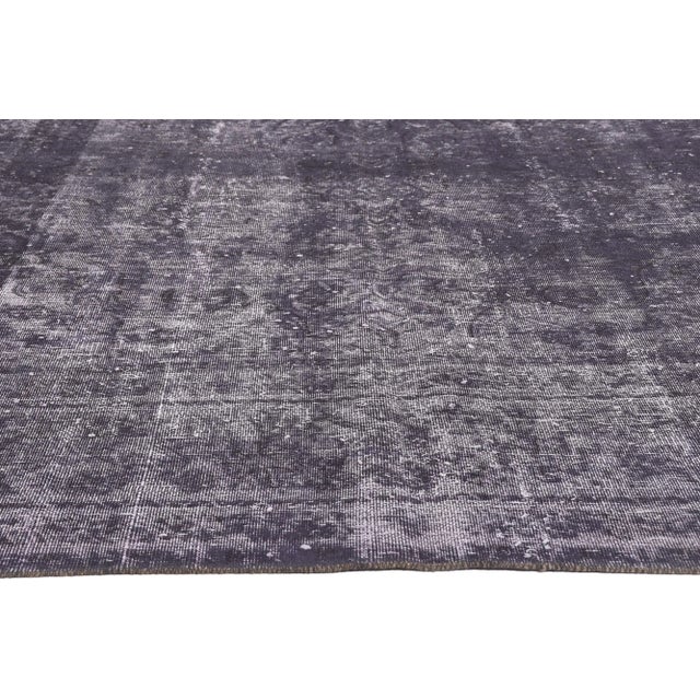 Mid 20th Century Vintage Turkish Industrial Chic Aubergine Rug - 09’05 X 12’04 For Sale - Image 4 of 9