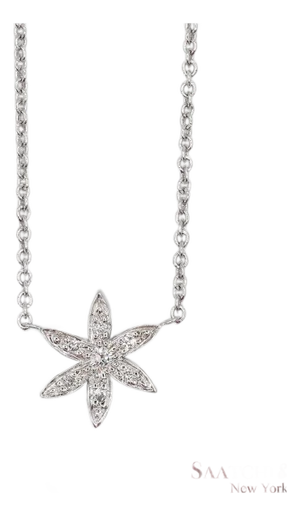 18k(750) White Gold Natural Diamond Pendant Necklace With Chain