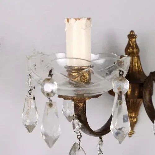 Antique Wall Lamps in Gilded Bronze, Italy, 1900s, Set of 2 For Sale - Image 4 of 7