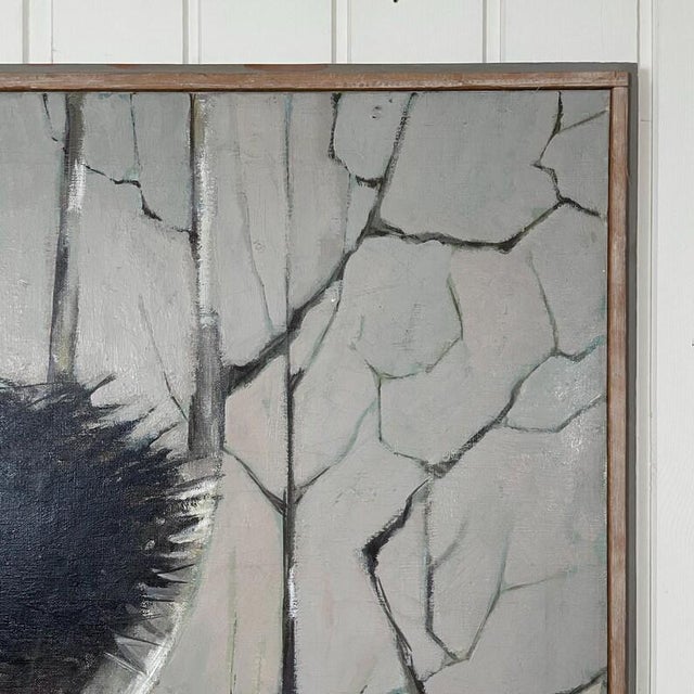 Textile Mid Century Swedish Modernist Oil Painting "Fågelbo" by Lennart Wennersten For Sale - Image 7 of 10
