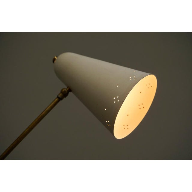 Mid-Century Modern Adjustable Table Lamp with Perforated Shade, 1950s For Sale - Image 3 of 13