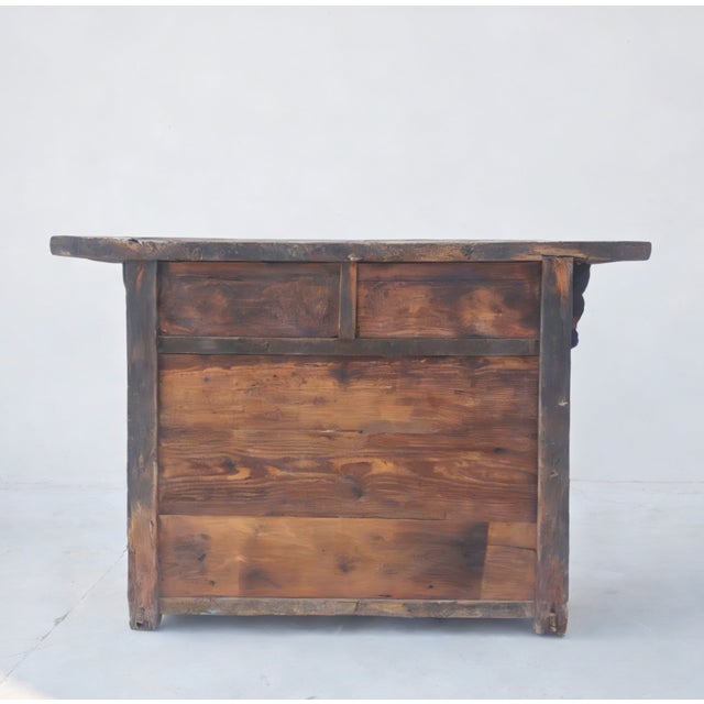 Early 19th Century Dual-Drawer Coffer Cabinet With Carved Sides For Sale - Image 5 of 5