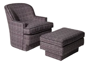 Set of Hollywood Regency Armchair and Ottoman Set, 1960s