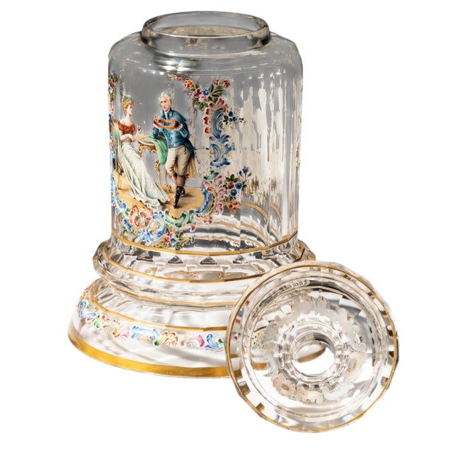 Unusual Antique Lobmeyr Enameled Glass Dome.