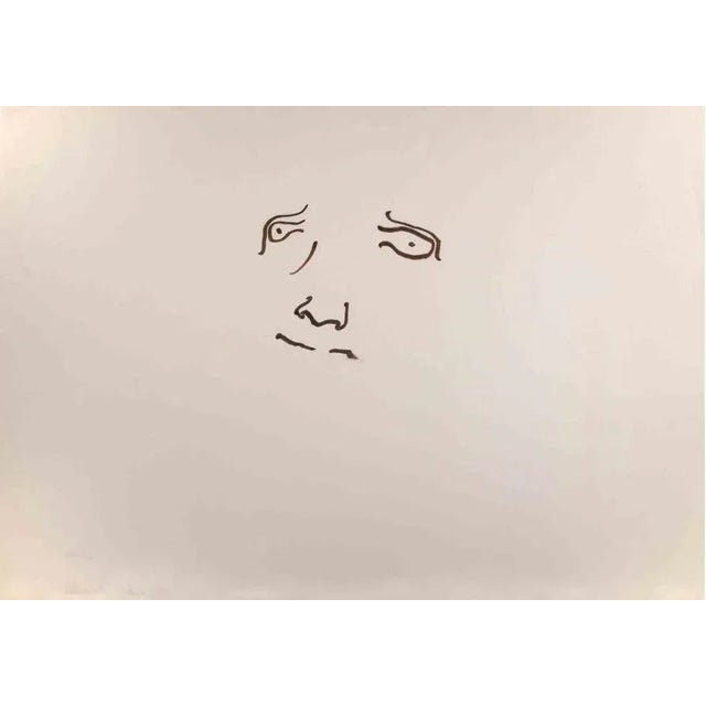 Portrait is a Black Marker Drawing realized by Reynold Arnould (Le Havre 1919 - Parigi 1980). Good condition on a white...