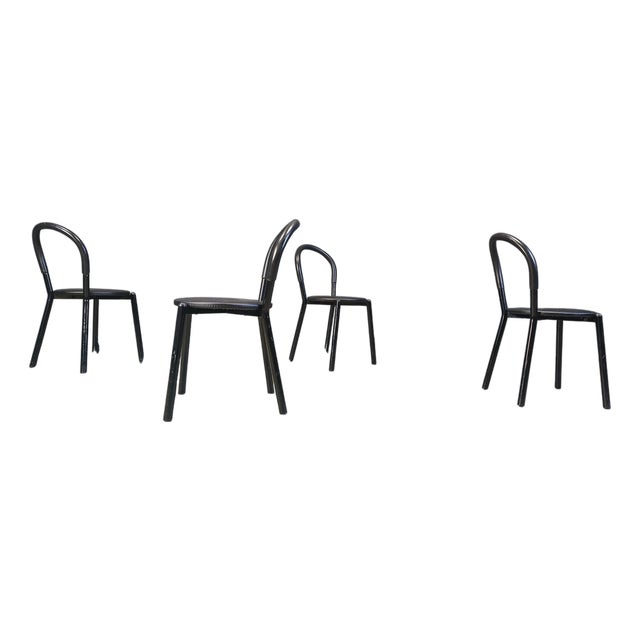 Italian Postmodern Dining Chairs, 1980s, Set of 4 For Sale