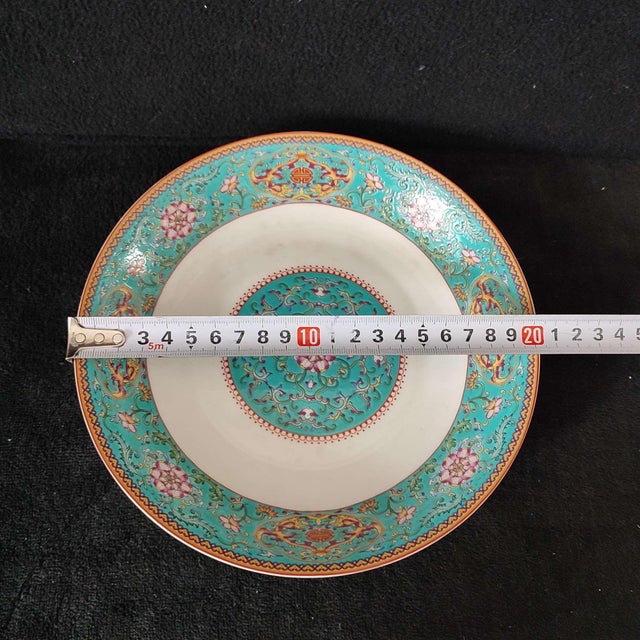 Ceramic Chinese Ceramic Plate,Qianlong Marked Famille Rose Porcelain Plate Hand Painted Floral Patterns Pattern For Sale - Image 7 of 10