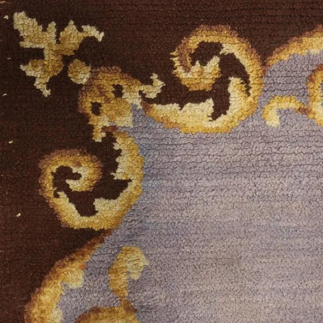 Aobusson Rug in Cotton and Wool, France For Sale - Image 6 of 8