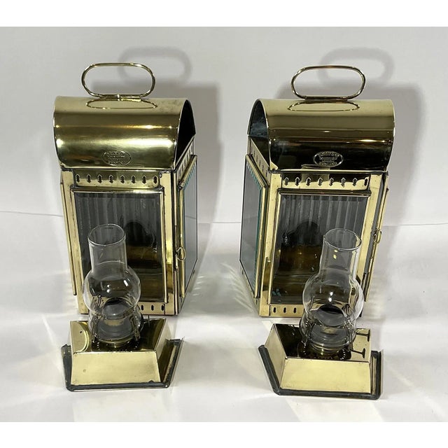 Solid Brass English Cabin Lanterns For Sale - Image 4 of 12
