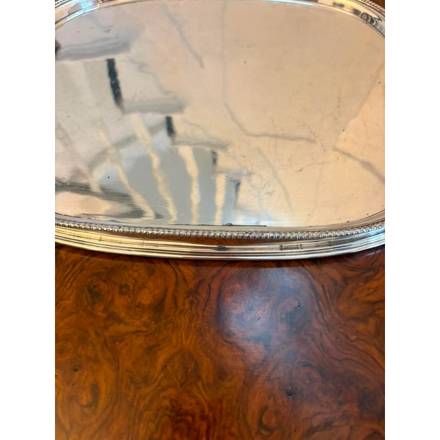 Antique Victorian Silver Plated Drinks Serving Tray with Handles, 1880 For Sale - Image 6 of 11